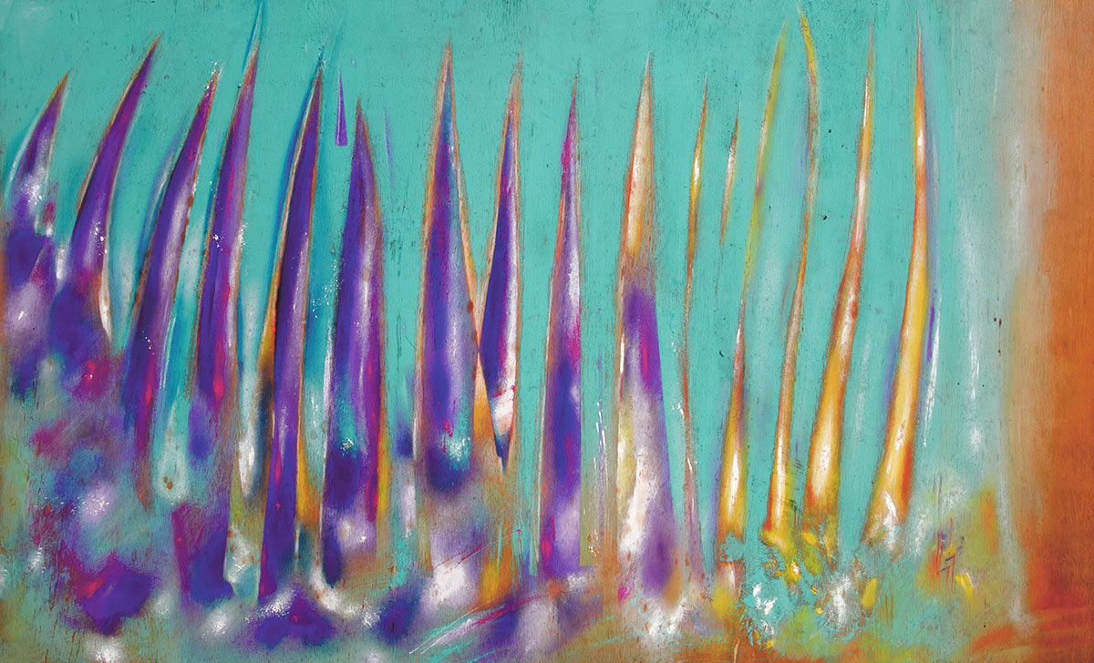 abstract with purple spikes