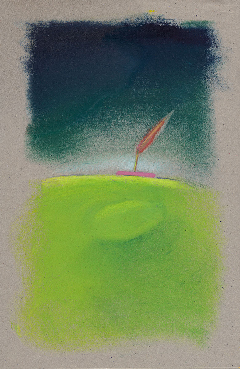 Candle shape on the horizon of a hill