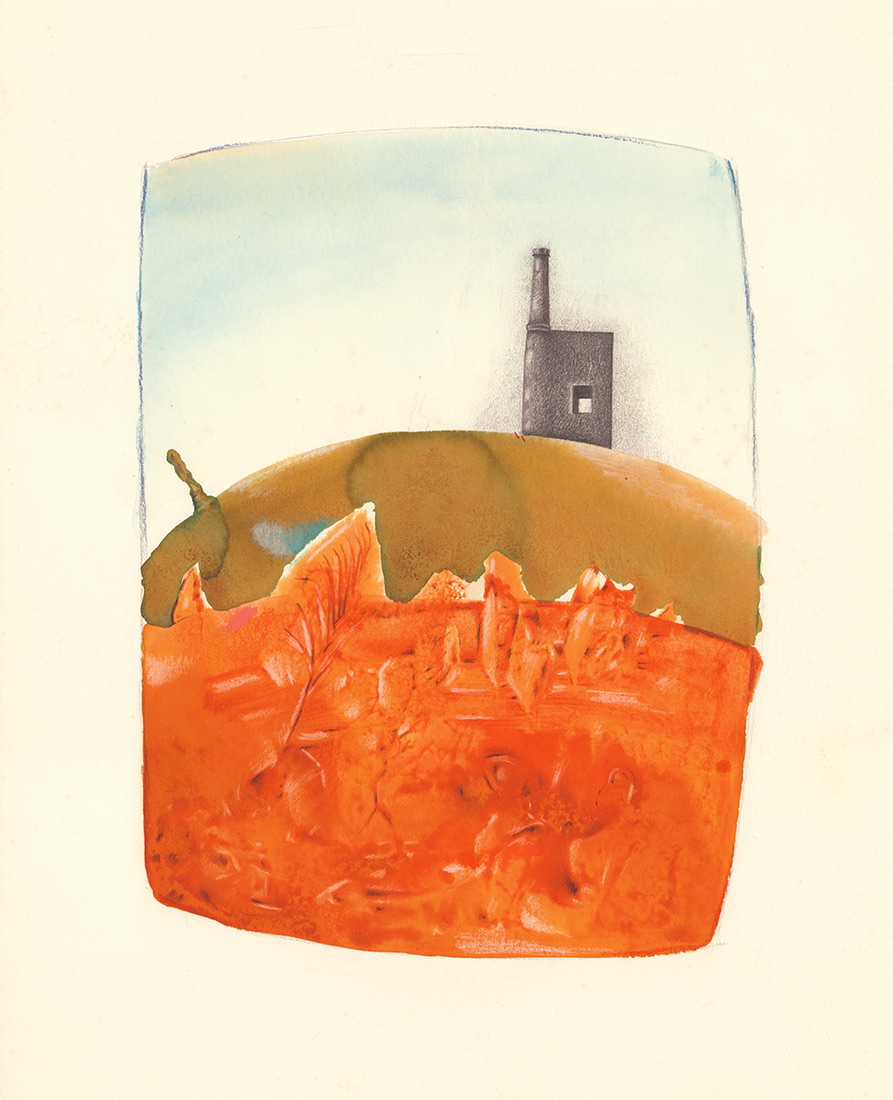 A cornish tin mine building on a hill