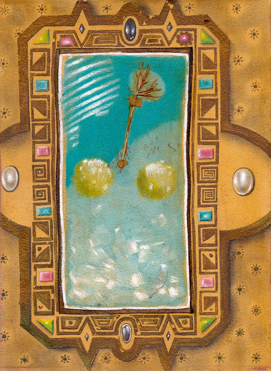 Patterns and jewells with a leaf