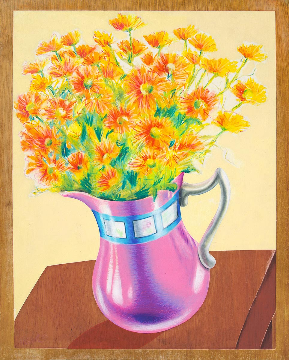orange flowers in a vase