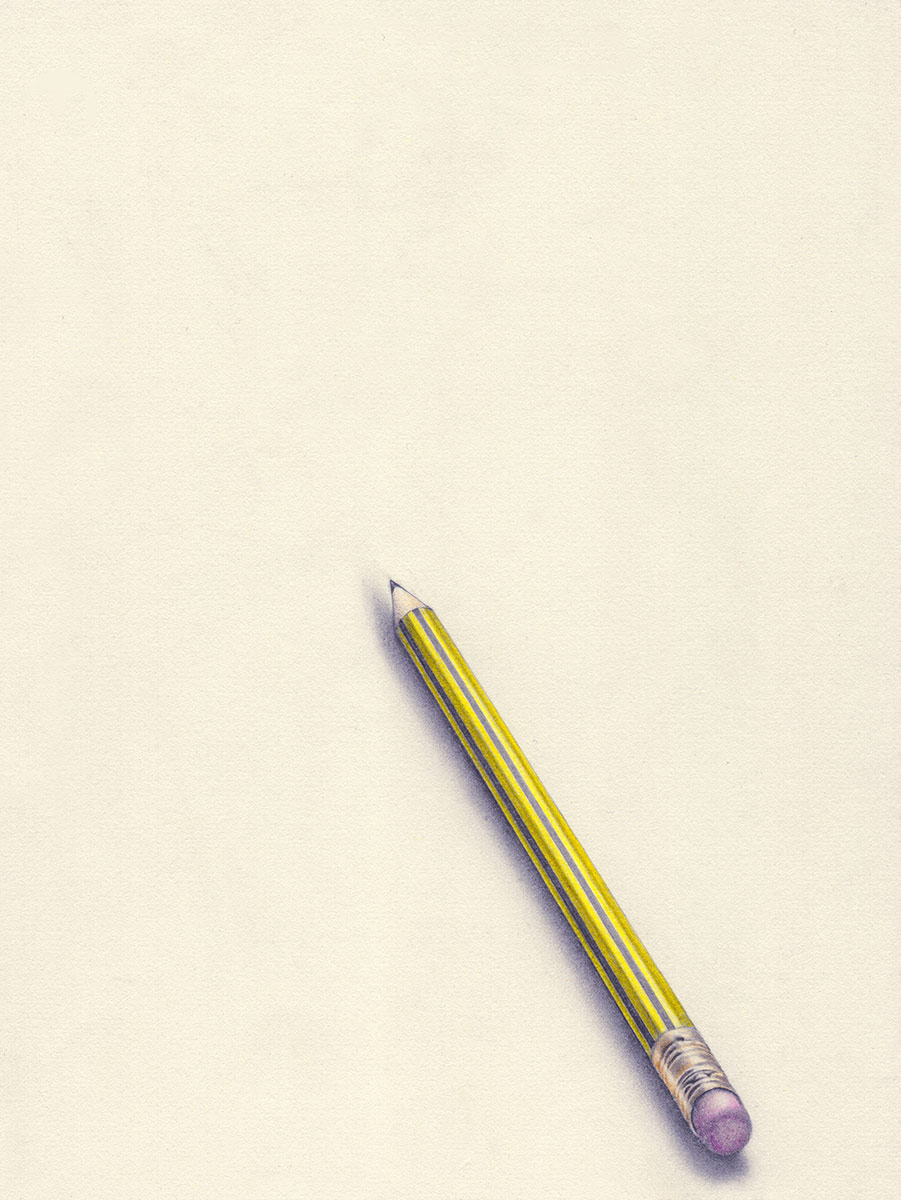 a pencil with a rubber at the top