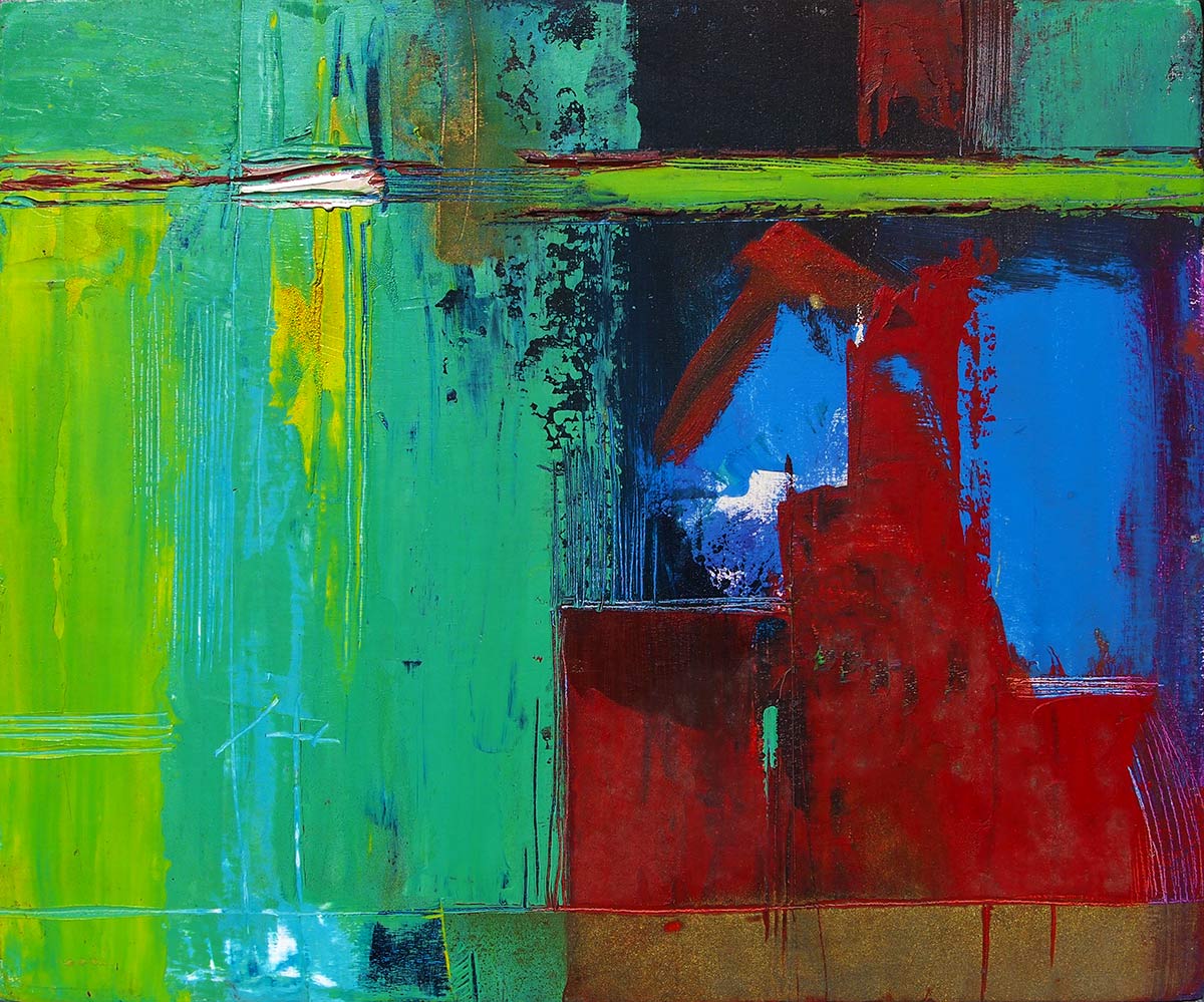 Abstract colourful oil painting