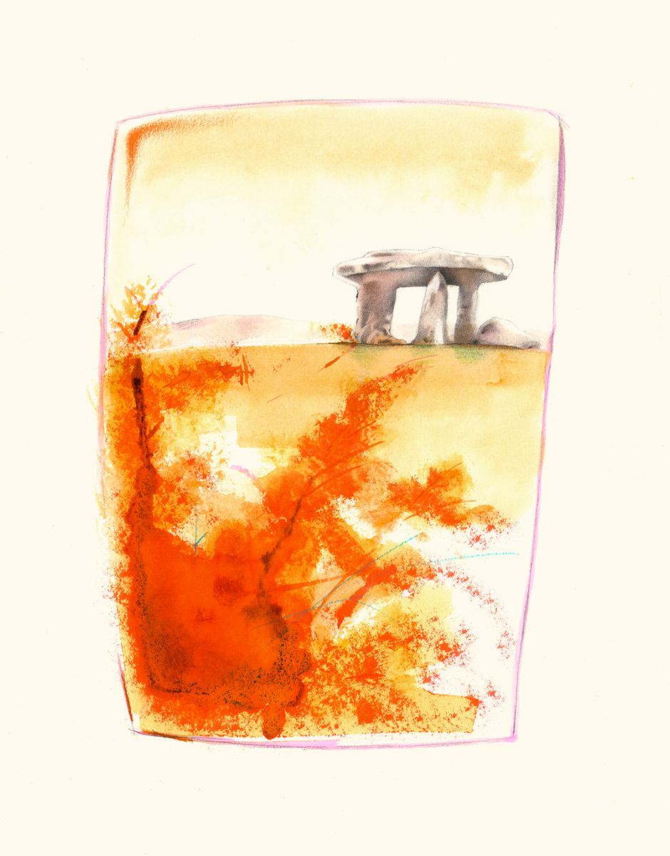 Stone circle and bushes