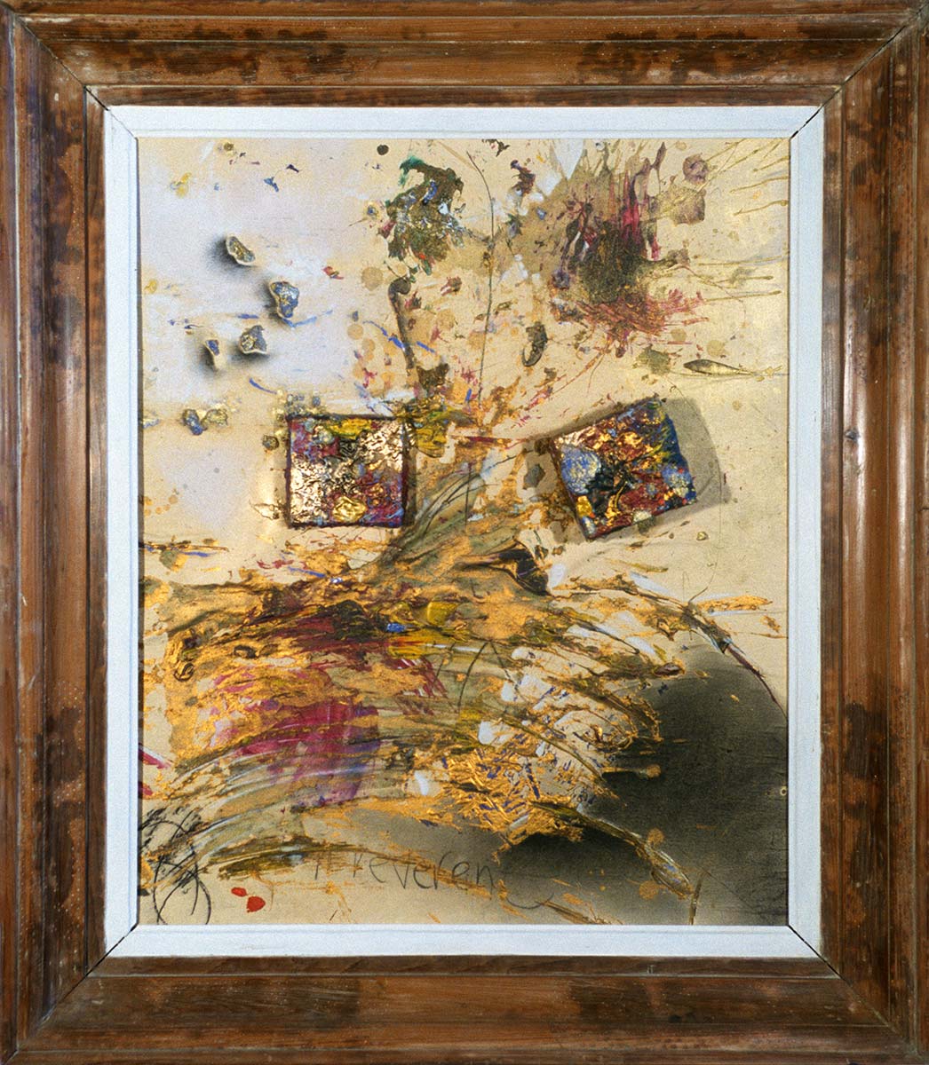 Two boxes on an abstract background